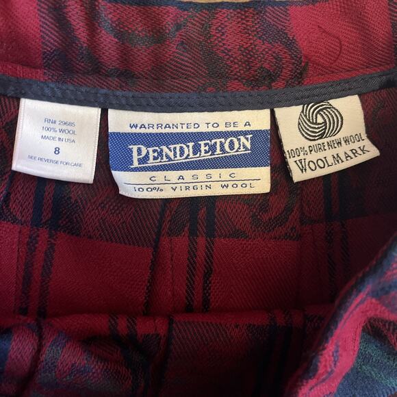 Vintage Pendleton Classic 100% Virgin Wool Skirt Wmn Sz 8 Red Green & Blue Plaid - Picture 4 of 8